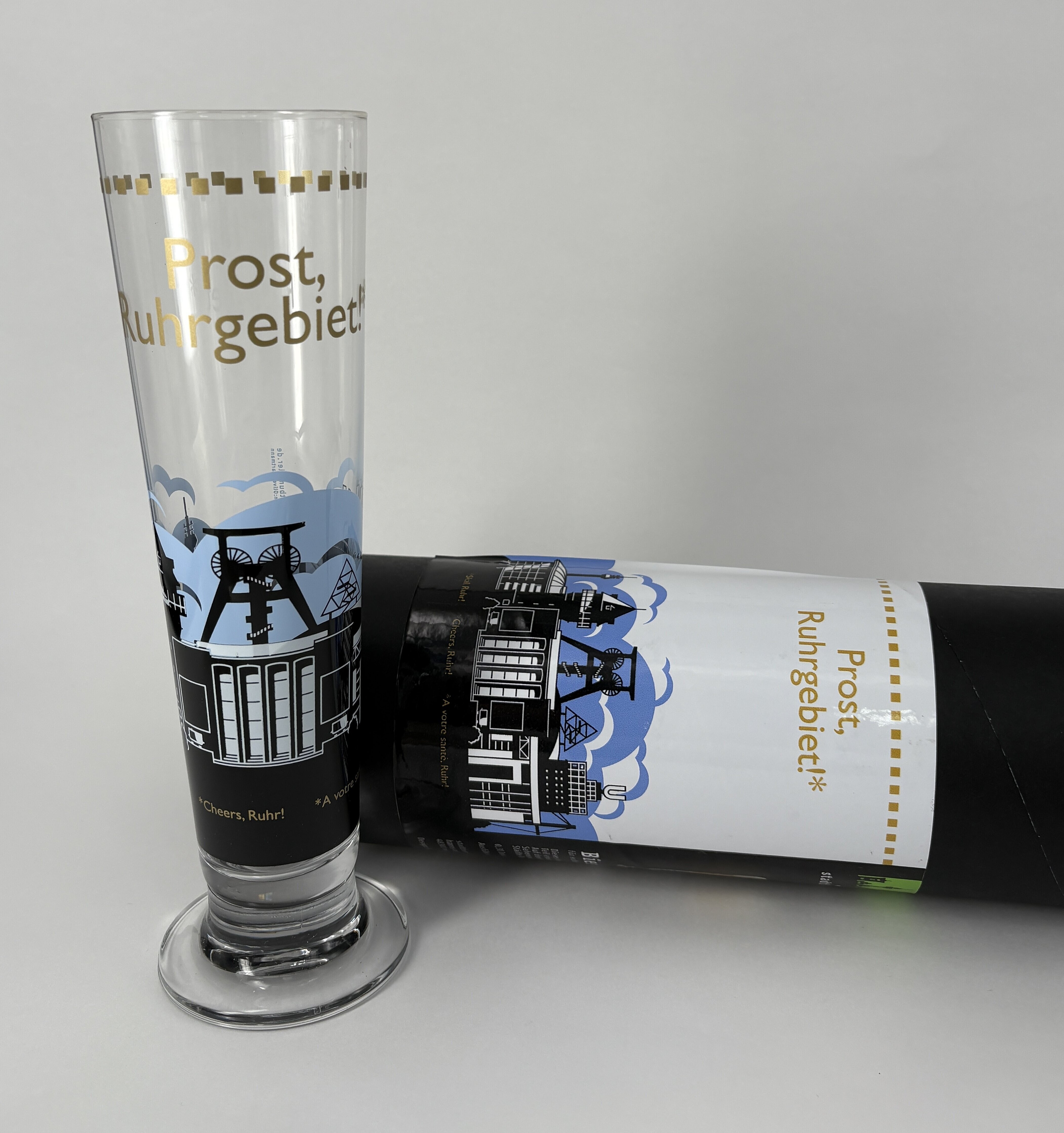 Bierglas mit Motiv Ruhrgebiets-Skyline