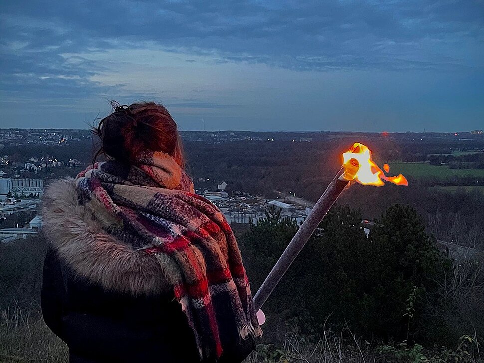 Fackelwanderung auf der Halde Hoheward.