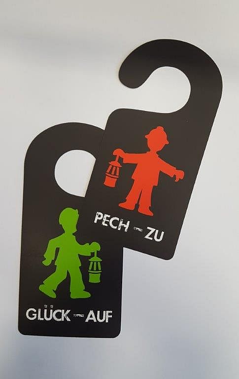 Türhänger Bergmannsampel "Glück Auf / Pech zu"