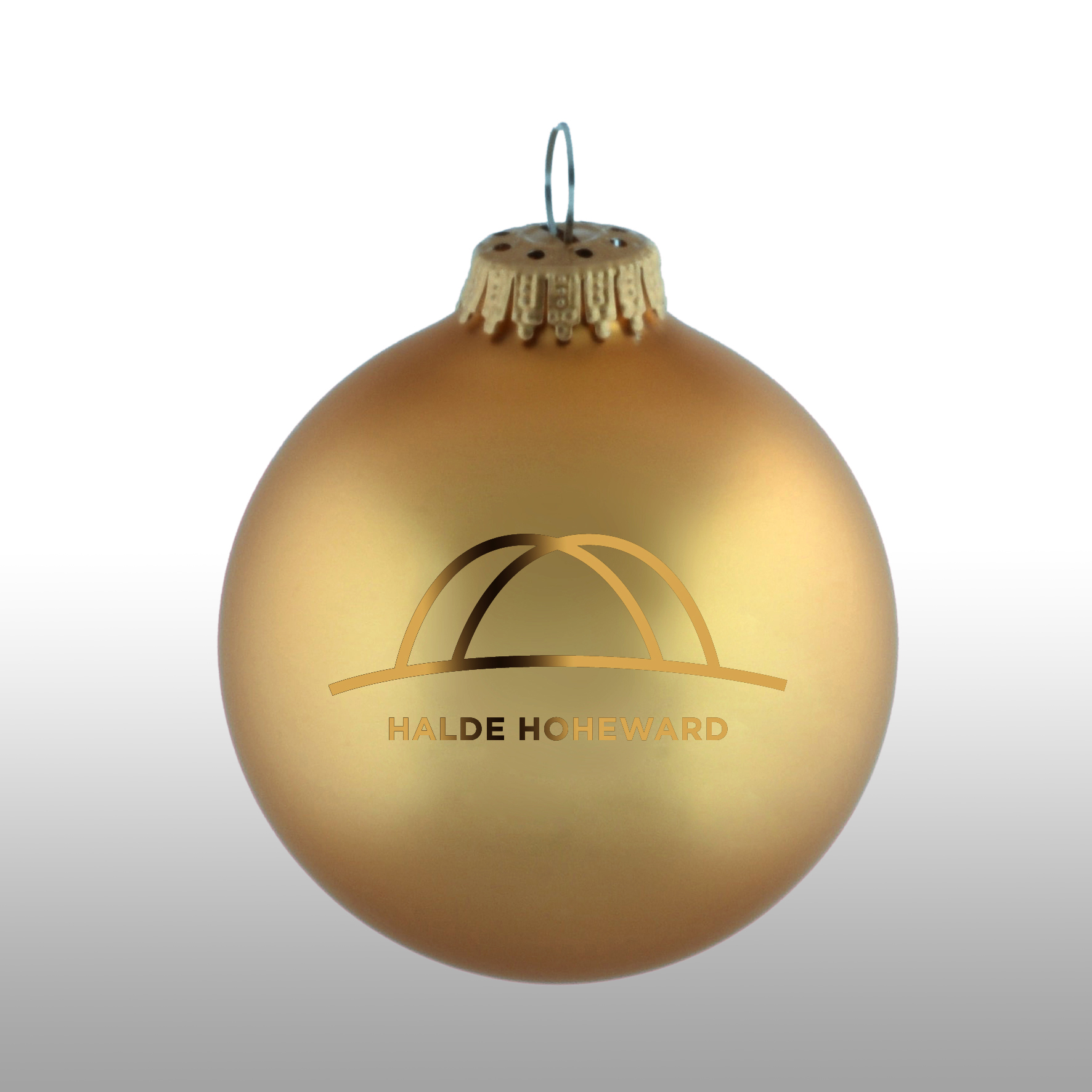 Goldene Weihnachtskugel mit Motiv Horizontobservatorium
