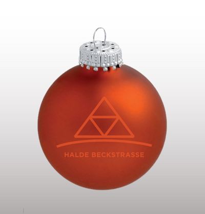 Orange- bis bronzefarbene Weihnachtskugel Tetraederhalde